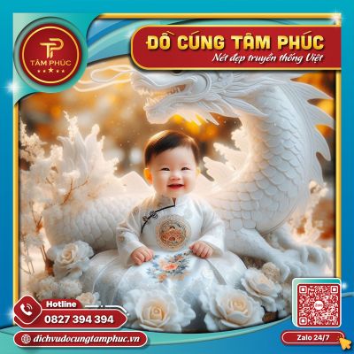 Chuẩn bị mâm cúng đầy tháng cho bé trai chi tiết